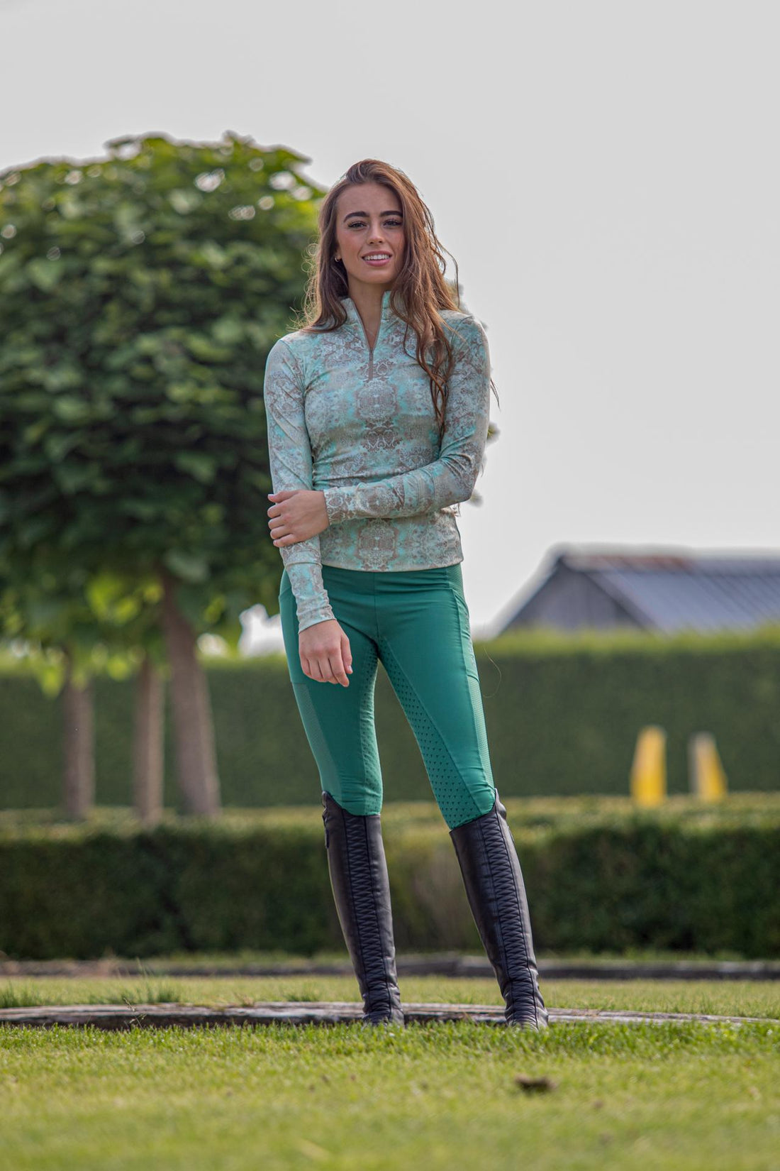 Paardrijlegging Mesh Forest Green