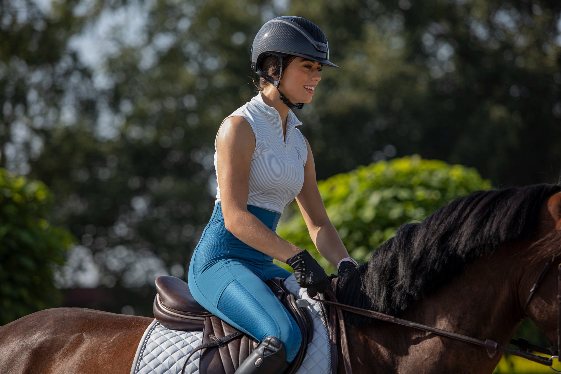 Paardrijlegging Mesh Steelblue